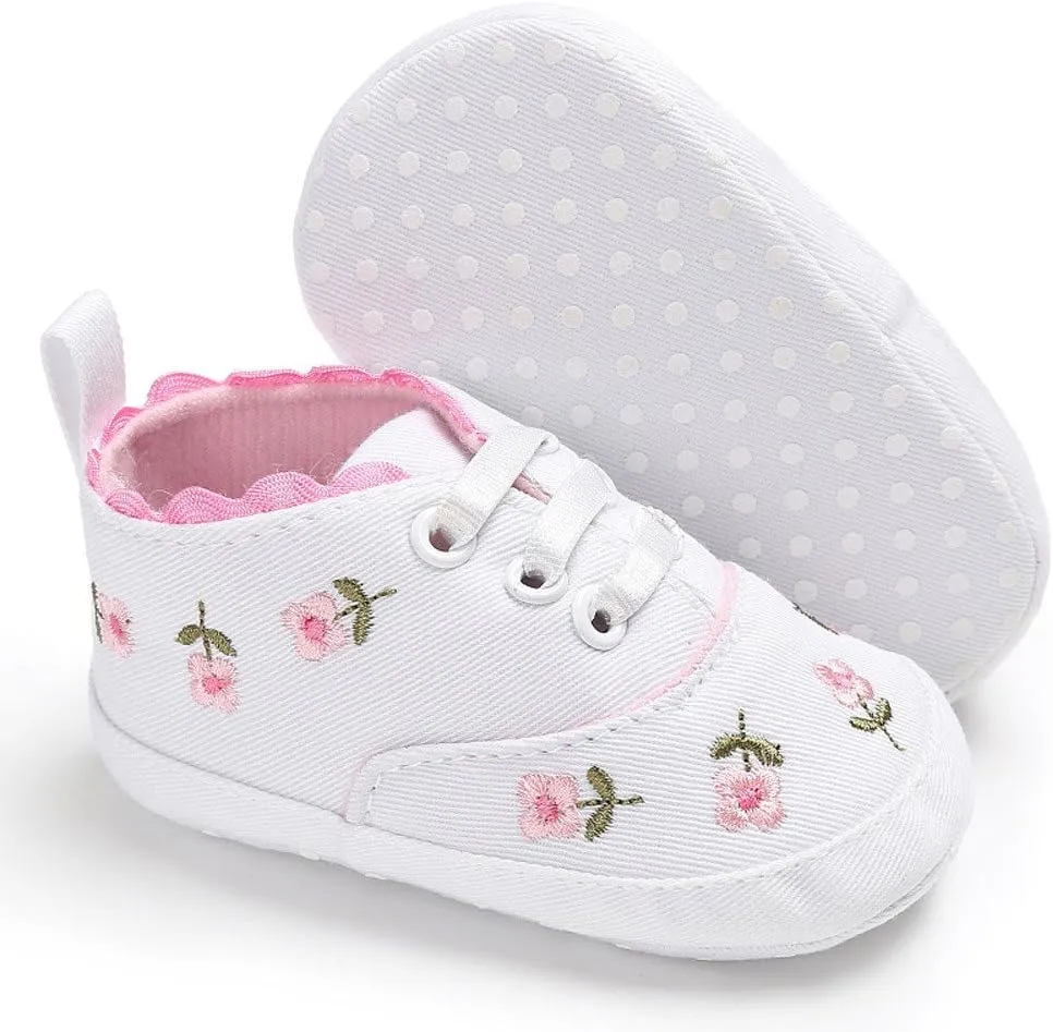 Baby Canvas Shoes -0-18 Months Infant Girls Boys Sneakers Anti-Slip Toddler First Walkers Slip On Newborn Crib Shoes