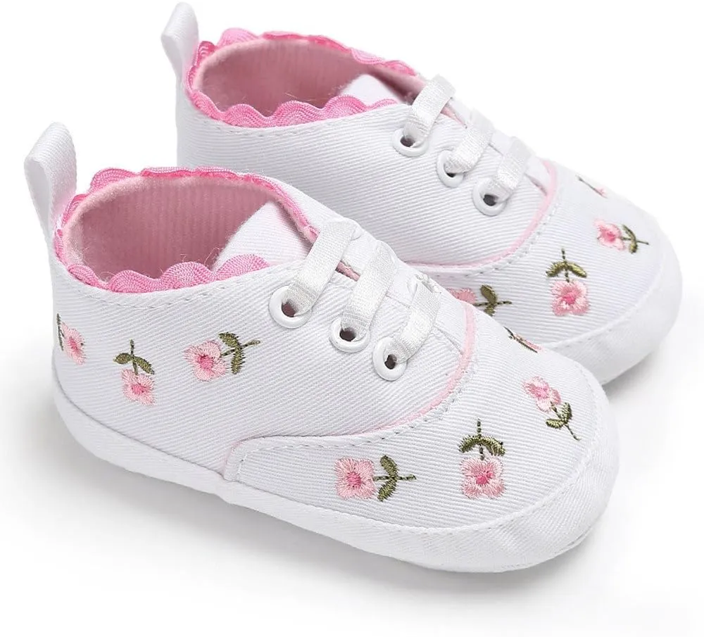 Baby Canvas Shoes -0-18 Months Infant Girls Boys Sneakers Anti-Slip Toddler First Walkers Slip On Newborn Crib Shoes