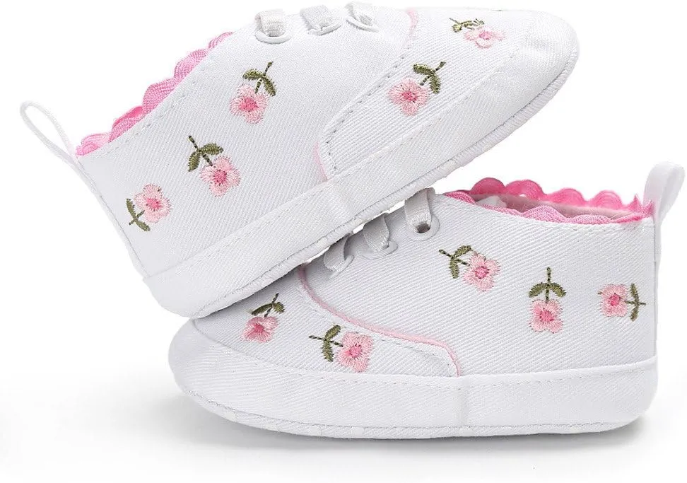 Baby Canvas Shoes -0-18 Months Infant Girls Boys Sneakers Anti-Slip Toddler First Walkers Slip On Newborn Crib Shoes