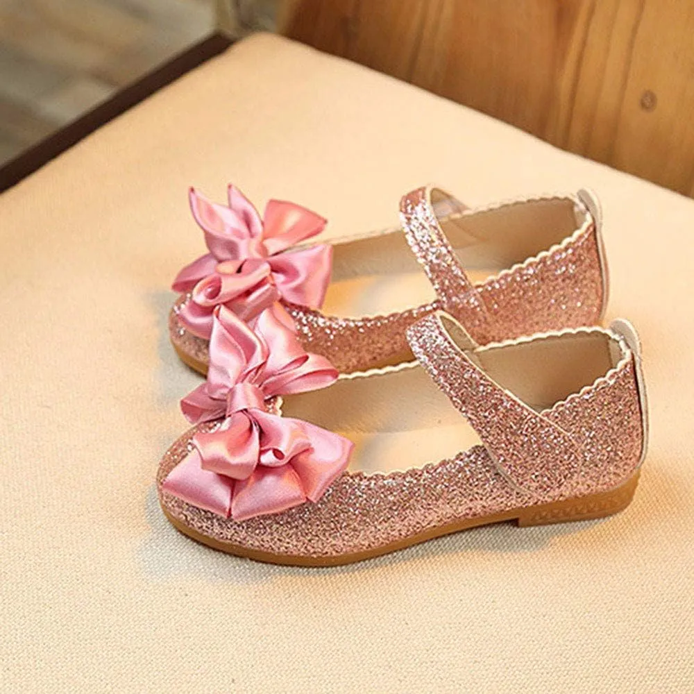 Baby Shoes Size 8 Bowknot Fashion Dance Single Shoes Children Princess Girl Nubuck Leather Shoe Toddler Size 6
