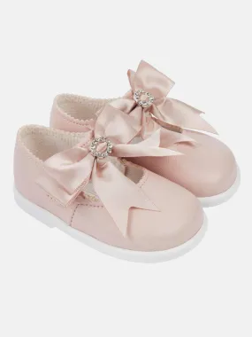Baypods Girls Diamanté Hard Soled Shoe - Dusty Pink