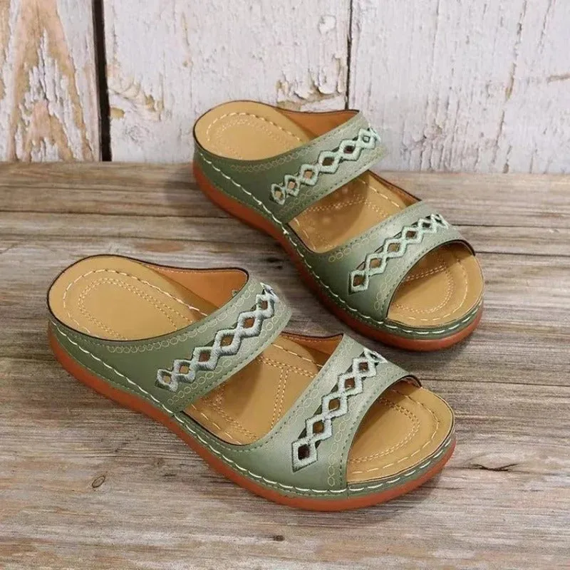 Beatrice - Vintage Open Toe Wedge Sandals for Women