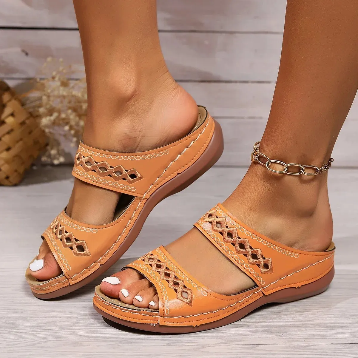 Beatrice - Vintage Open Toe Wedge Sandals for Women