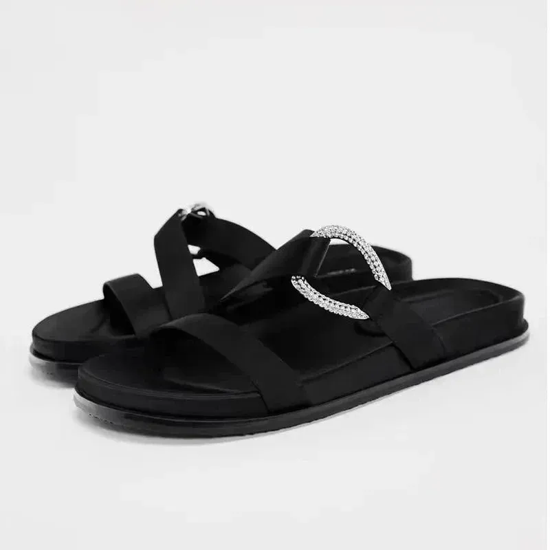 binfenxie  -  2024 Woman’s White Leather Flat Sandal Summer Casual Plus Size Flip Flops Female Beach Casual Slippers Chic Straps Flat Sandals