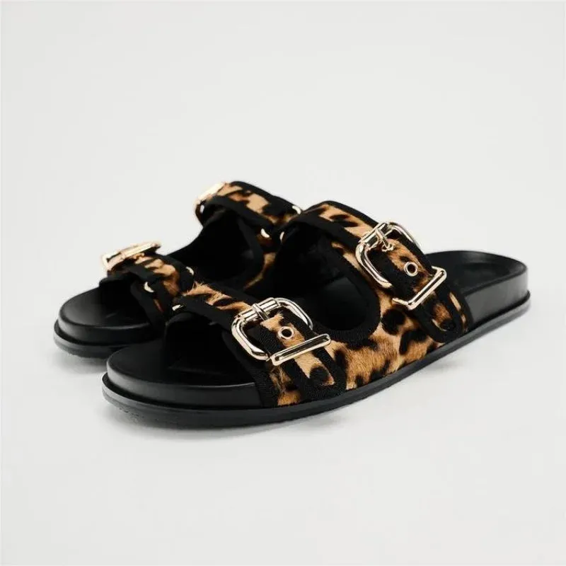 binfenxie  -  2024 Woman’s White Leather Flat Sandal Summer Casual Plus Size Flip Flops Female Beach Casual Slippers Chic Straps Flat Sandals