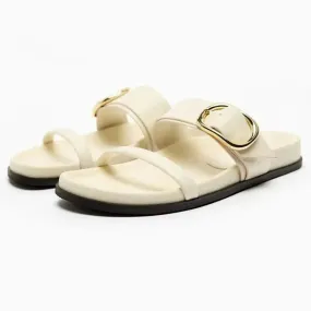 binfenxie  -  2024 Woman’s White Leather Flat Sandal Summer Casual Plus Size Flip Flops Female Beach Casual Slippers Chic Straps Flat Sandals