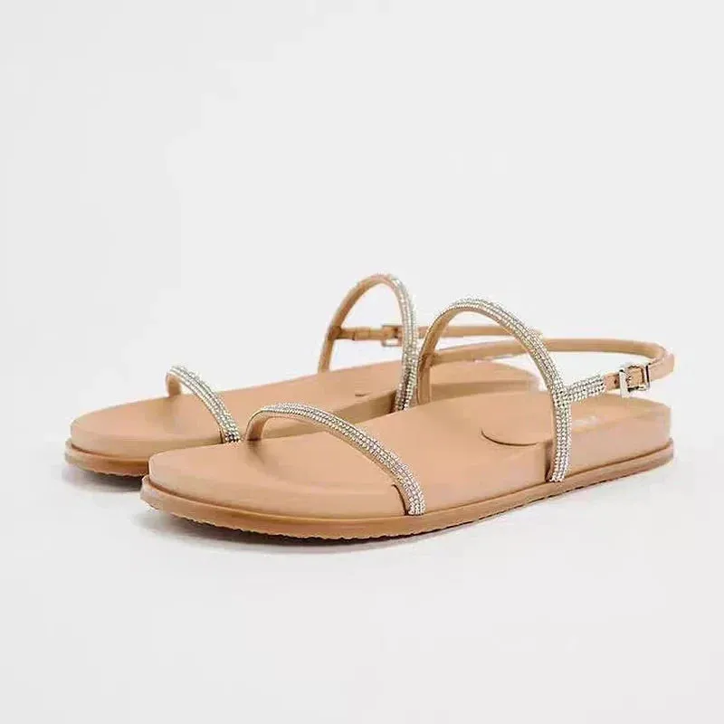 binfenxie  -  2024 Woman’s White Leather Flat Sandal Summer Casual Plus Size Flip Flops Female Beach Casual Slippers Chic Straps Flat Sandals