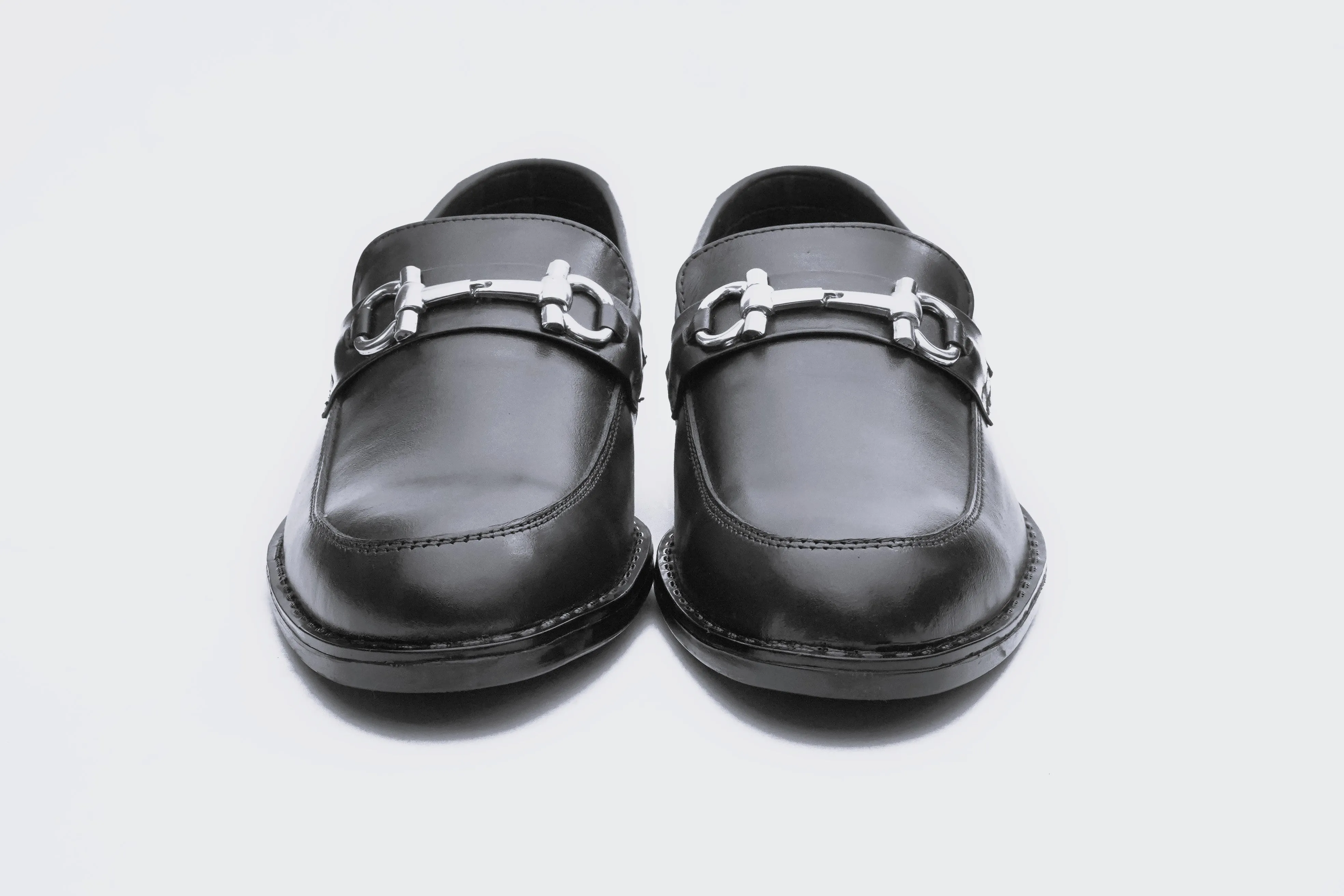 Black Leather Horsebit Loafer DH-1002