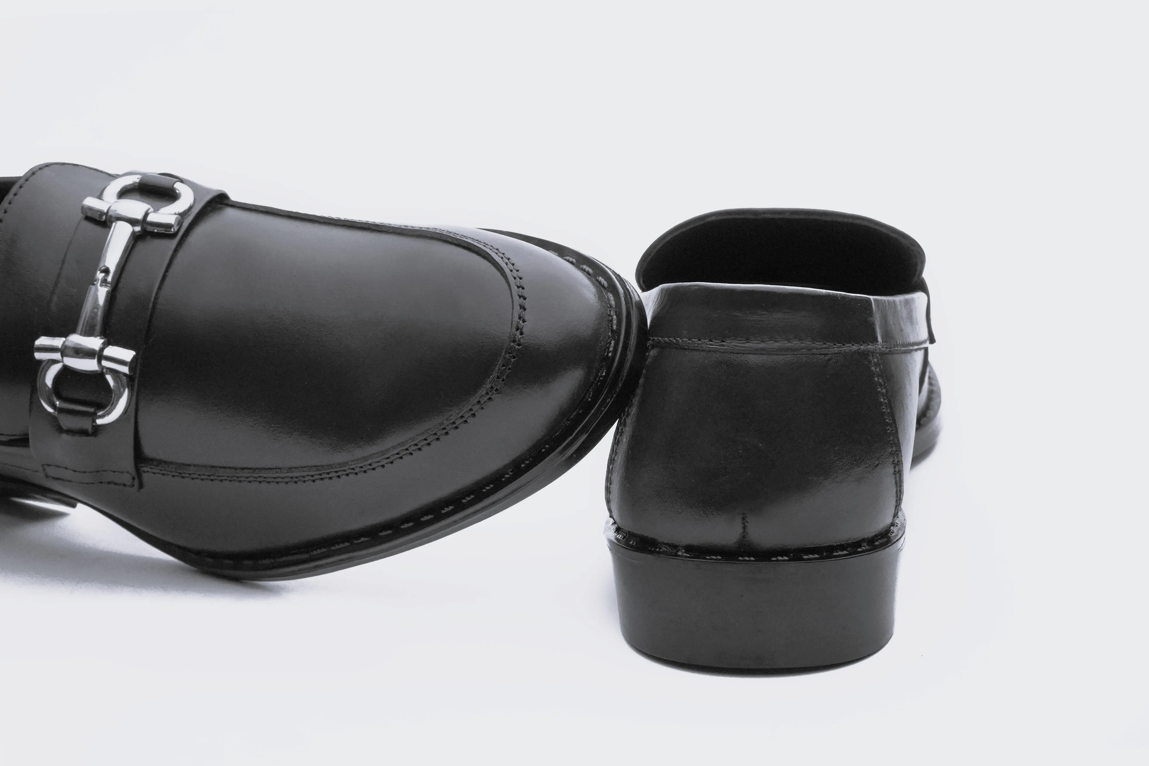 Black Leather Horsebit Loafer DH-1002