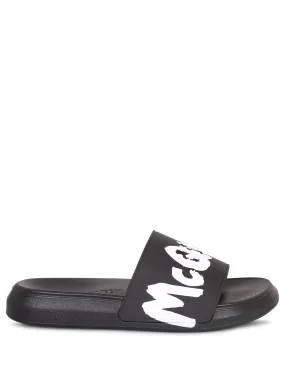 Black slide sandals