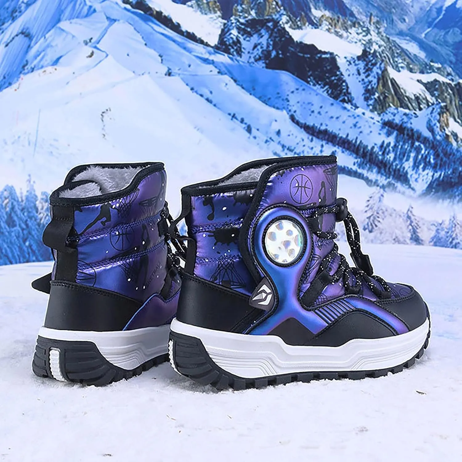 Boys Girls Toddler Snow Boots Resistant Outdoor Winter Mid Calf Boot Snow Boots Boy Kids Rubber Insulated Boots