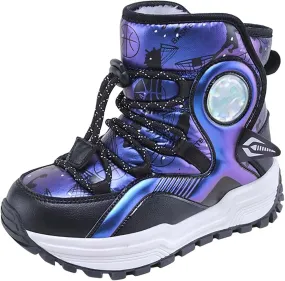 Boys Girls Toddler Snow Boots Resistant Outdoor Winter Mid Calf Boot Snow Boots Boy Kids Rubber Insulated Boots