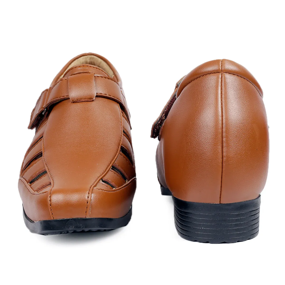 Bxxy's 3 Inch Hidden Height Increasing Vegan Leather Roman Sandals for Men
