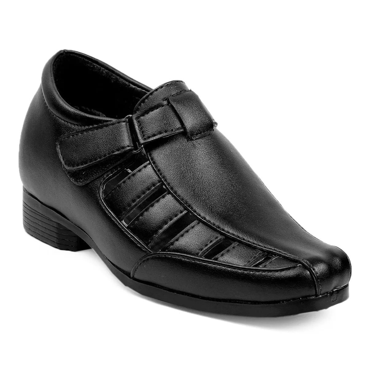 Bxxy's 3 Inch Hidden Height Increasing Vegan Leather Roman Sandals for Men