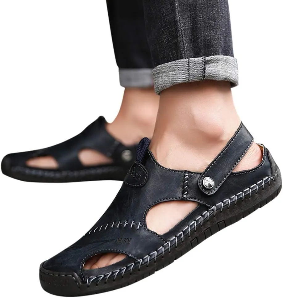 Casual Shoes Breathable Sandals Men's Leather Summer Outdoor Beach Men's sandals Knee Sandals for Men