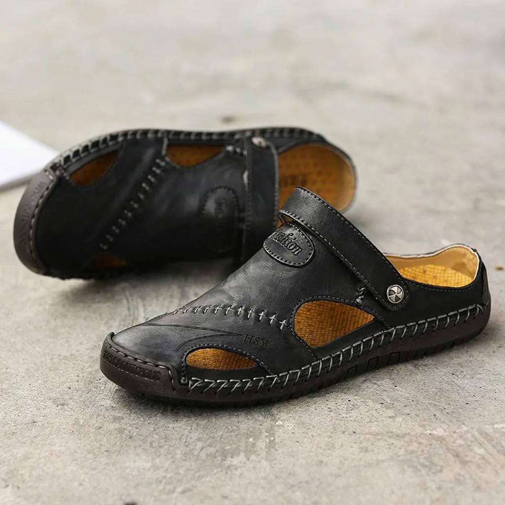 Casual Shoes Breathable Sandals Men's Leather Summer Outdoor Beach Men's sandals Knee Sandals for Men
