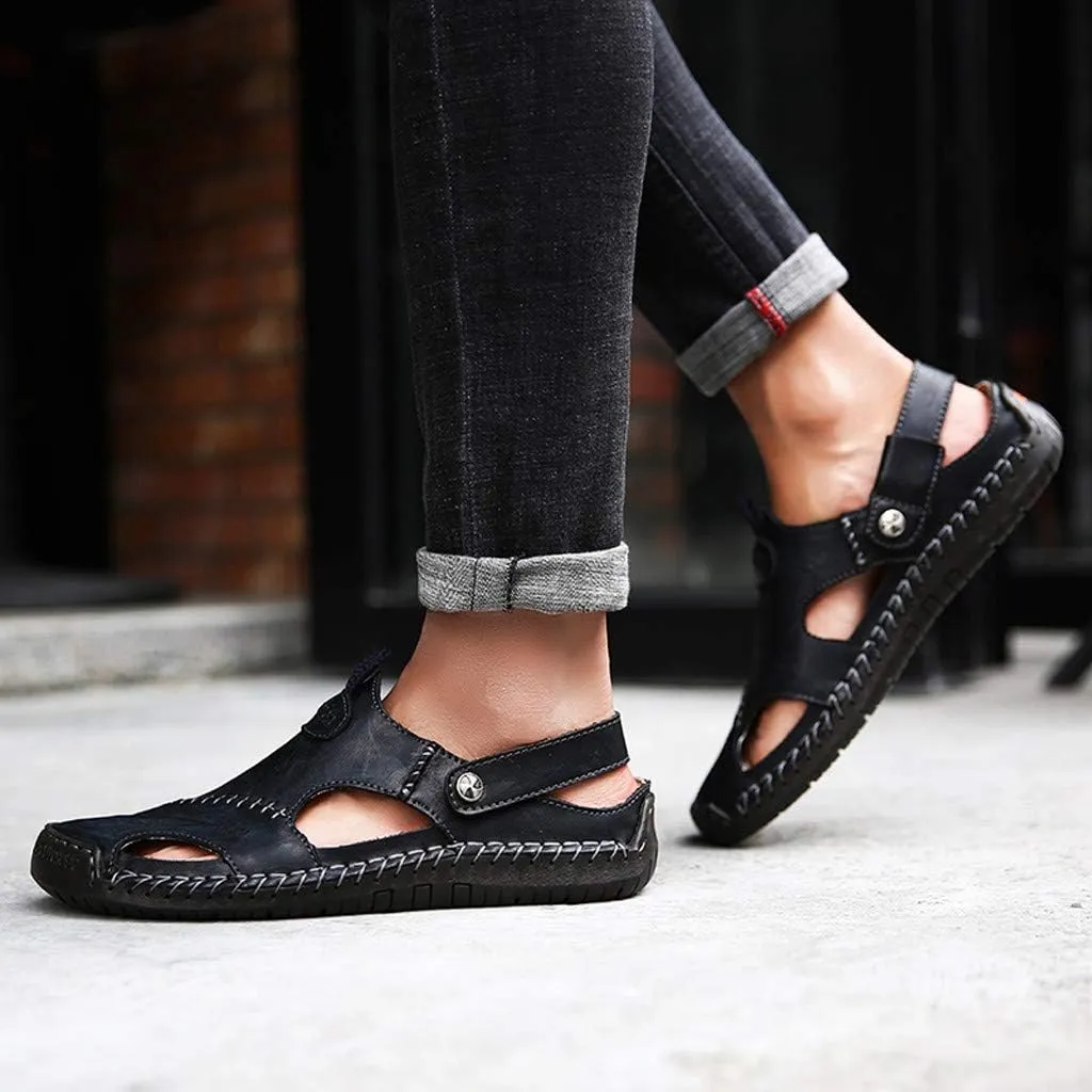 Casual Shoes Breathable Sandals Men's Leather Summer Outdoor Beach Men's sandals Knee Sandals for Men