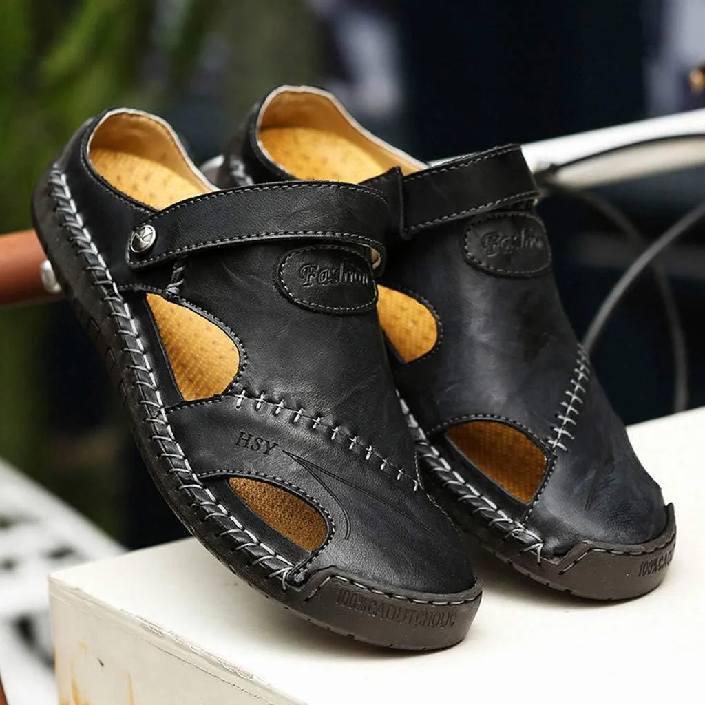 Casual Shoes Breathable Sandals Men's Leather Summer Outdoor Beach Men's sandals Knee Sandals for Men