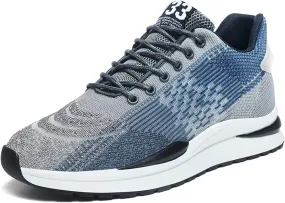 CERYTHRINA Men Elevator Sneakers Sports Shoes Invisible Height Increasing 2.36 Inches Taller Elevator Shoes Lace up Fashion Sneakers
