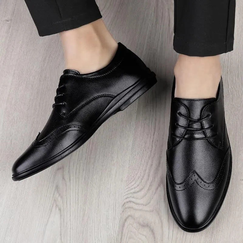 Classic Men's Leather Dress Shoes Men Fashion Comfort Business Oxfords Shoes All-Day Comfort Fashion Sneakers