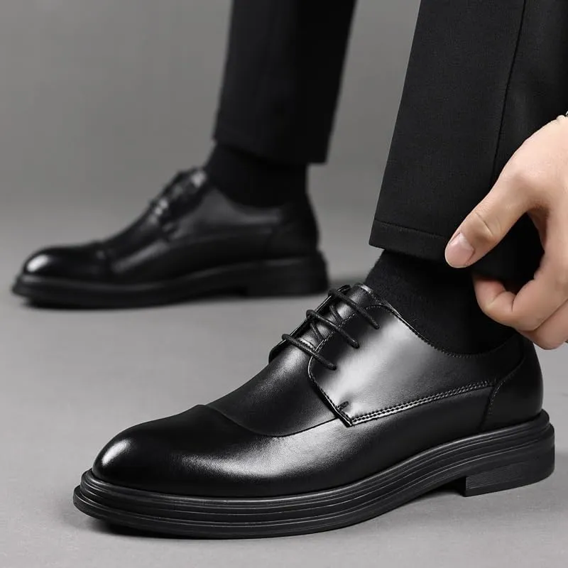 Classic Men's Leather Dress Shoes Men Formal Business Lace Up Oxford Shoes Retro Casual Comfortable Derby Shoes for Men