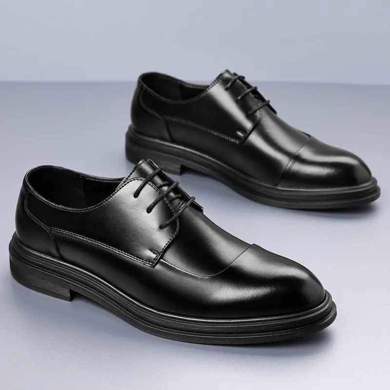 Classic Men's Leather Dress Shoes Men Formal Business Lace Up Oxford Shoes Retro Casual Comfortable Derby Shoes for Men