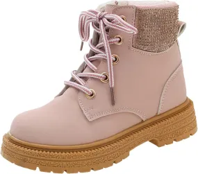 Combat Ankle Boots Kids Girls Dress Booties Platform Chunky Block Heel Boots Side Zipper Combat Shoes Snow Boots