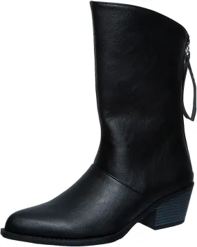 Combat Boots Womens Mid Calf Boots for Women Fashion Pointed Toe Chunky Heels Comfort Low Block Heels Boots