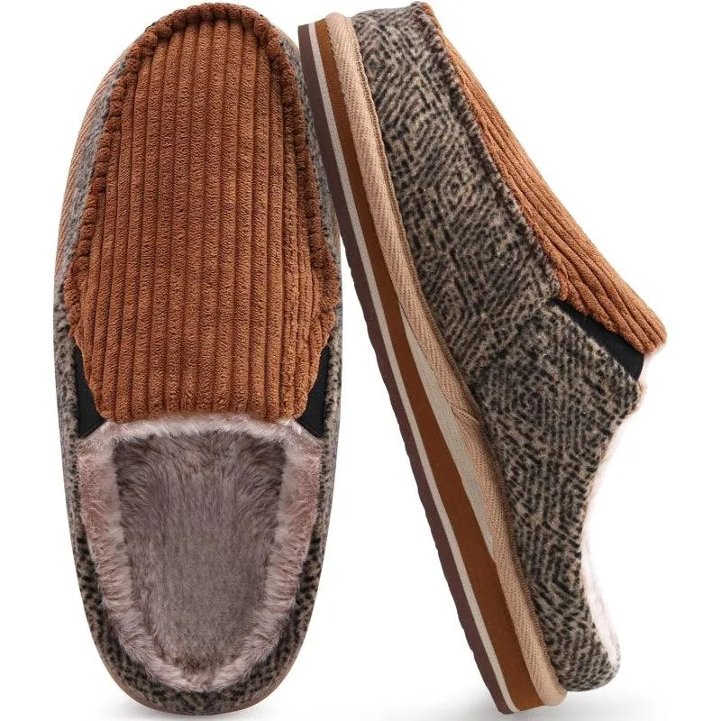Corduroy Warm Orthopedic Slippers – Cozy Support for Indoor Comfort