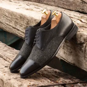 Derby-Painted Full Grain, Box Calf, Sartorial, Black, Grey-Wholesale