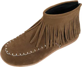 Fall Boots Womens Flat Western Ankle Boots Round Toe Slip On Fringe Ankle Booties with Back Zip Up Fall Spring