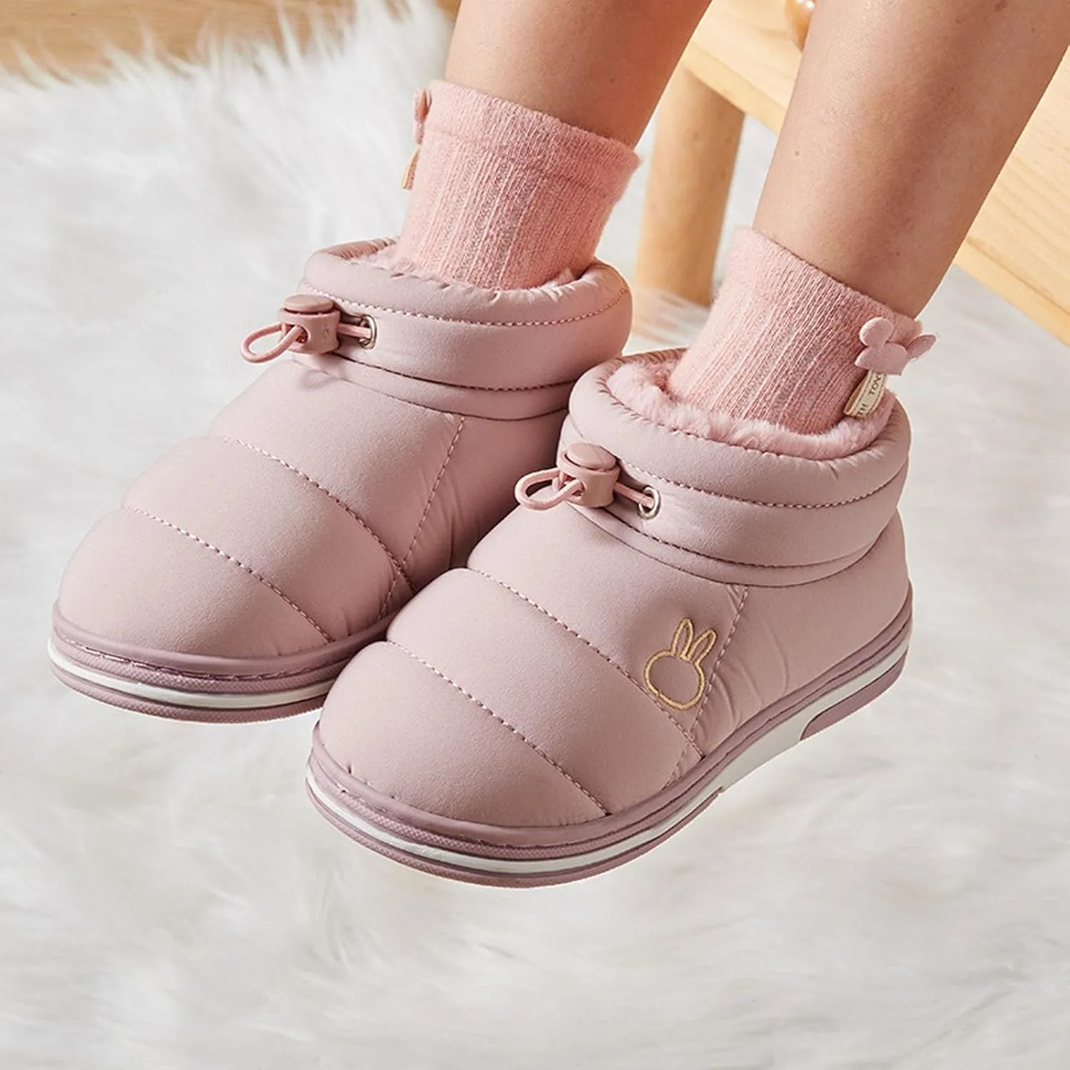 Fashion Winter Toddler Baby Boots Cozy Fleece Warm Ankle Boots Flat Bottom Non Slip Round Toe Girls Fringe Boots 13