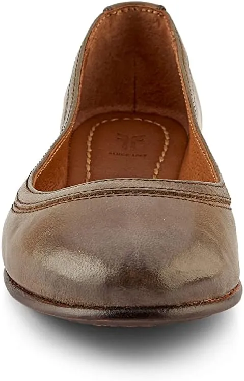 Frye Carson Ballet Flats for Women Featuring Premium Tumbled Leather with Leather Lining and Leather Outsole  3/8" Heel