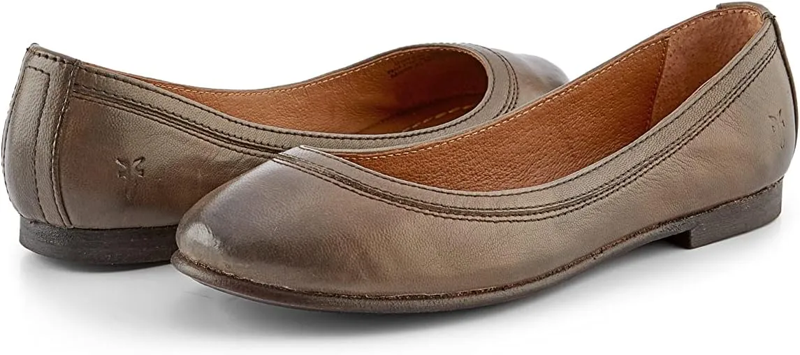 Frye Carson Ballet Flats for Women Featuring Premium Tumbled Leather with Leather Lining and Leather Outsole  3/8" Heel