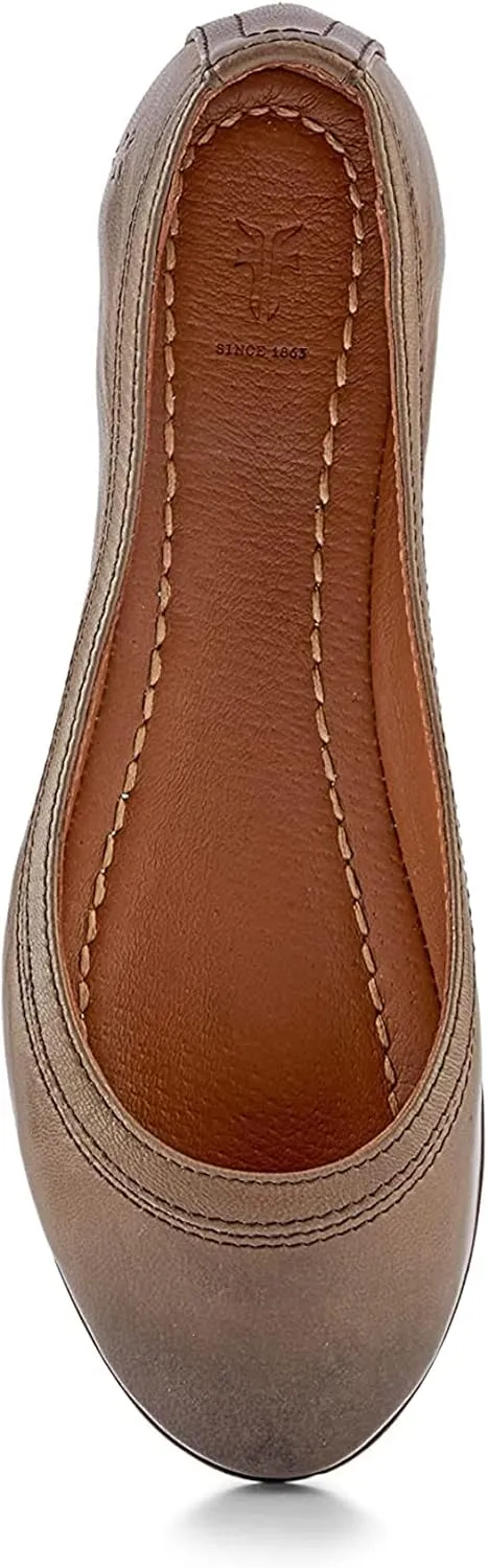 Frye Carson Ballet Flats for Women Featuring Premium Tumbled Leather with Leather Lining and Leather Outsole  3/8" Heel