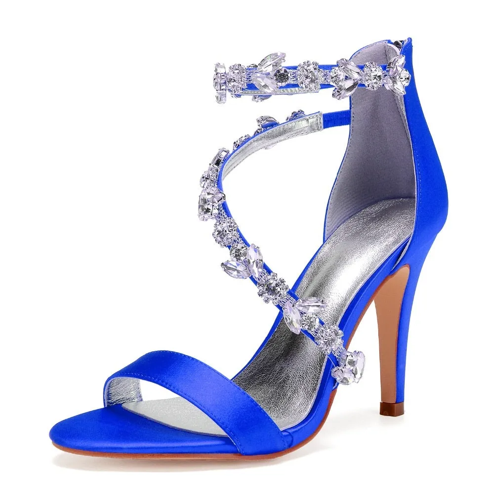 Funki Buys | Shoes | Women's Elegant Satin Crystal High Stiletto