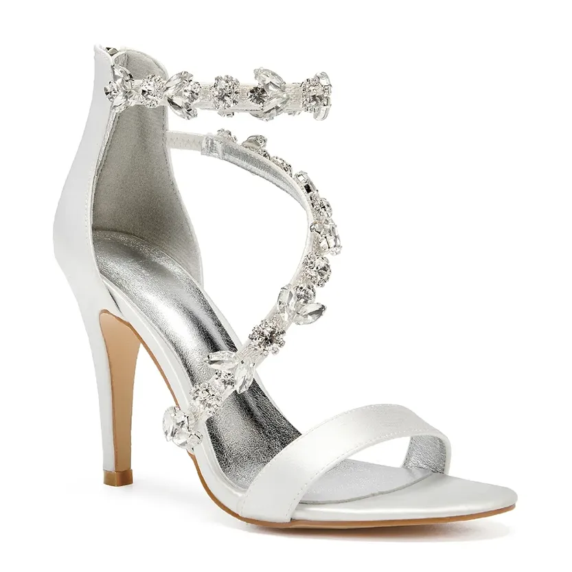 Funki Buys | Shoes | Women's Elegant Satin Crystal High Stiletto