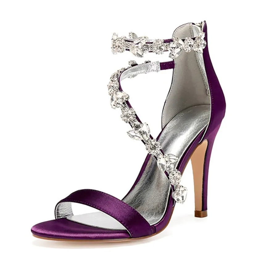 Funki Buys | Shoes | Women's Elegant Satin Crystal High Stiletto
