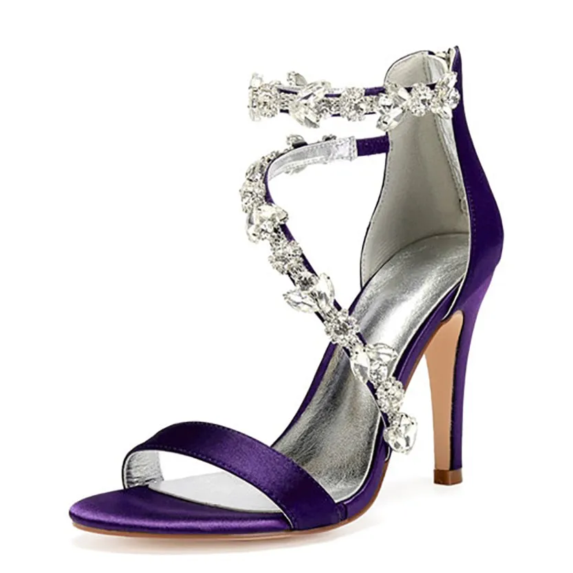 Funki Buys | Shoes | Women's Elegant Satin Crystal High Stiletto