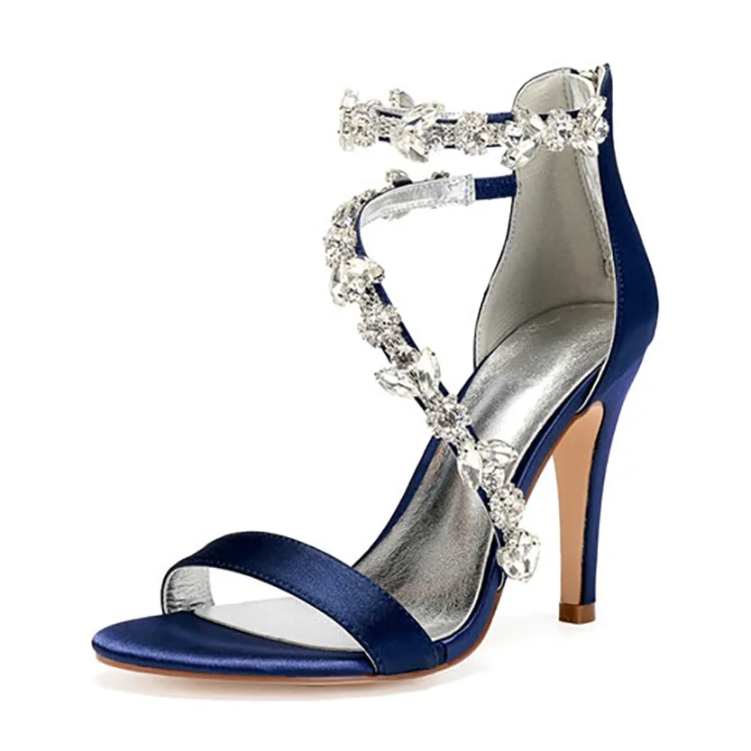 Funki Buys | Shoes | Women's Elegant Satin Crystal High Stiletto