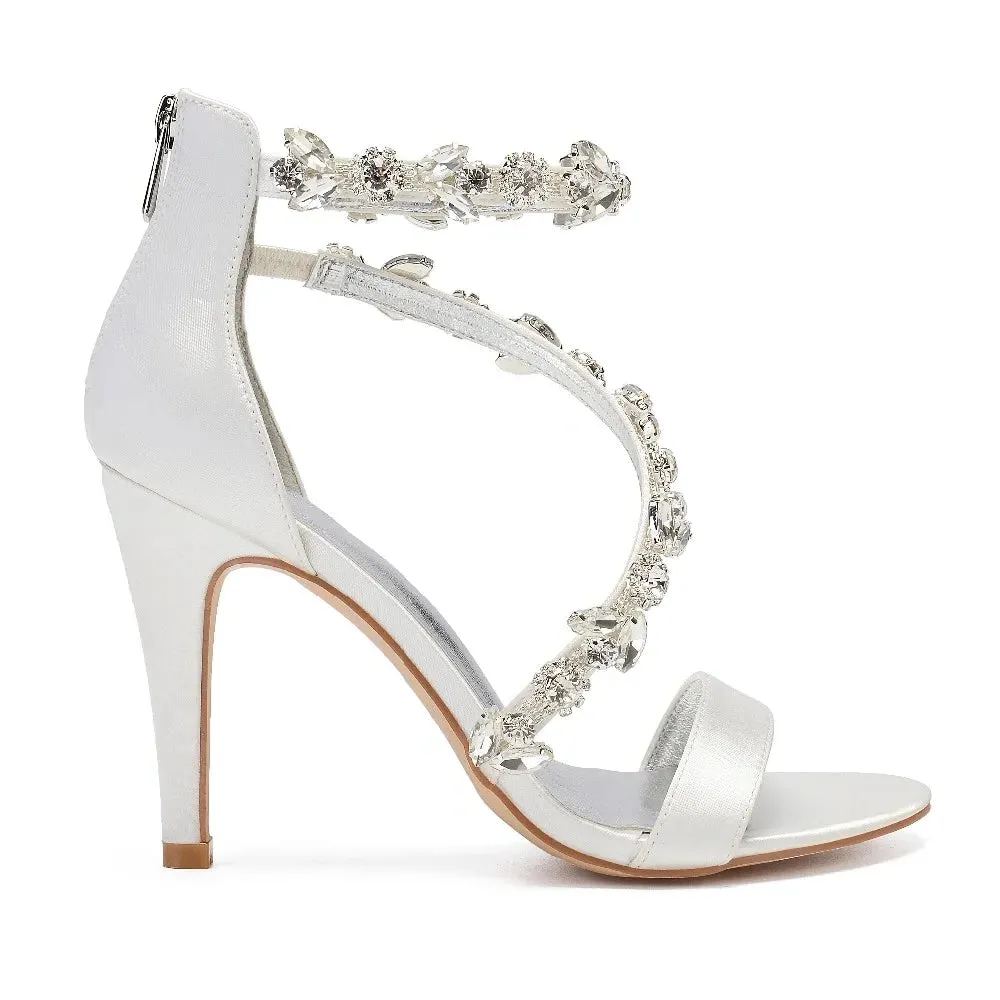 Funki Buys | Shoes | Women's Elegant Satin Crystal High Stiletto