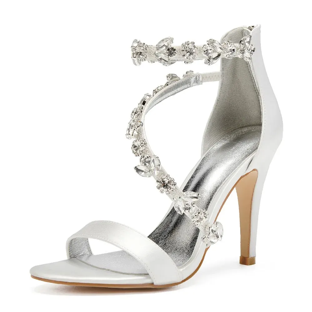 Funki Buys | Shoes | Women's Elegant Satin Crystal High Stiletto