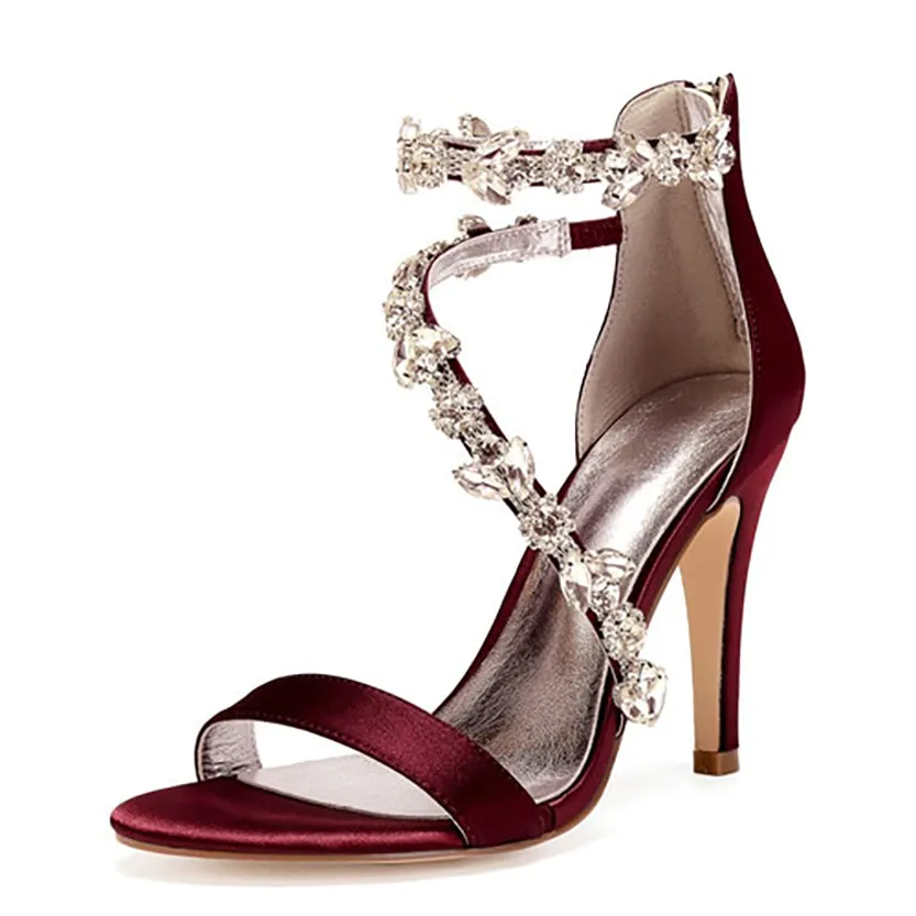 Funki Buys | Shoes | Women's Elegant Satin Crystal High Stiletto