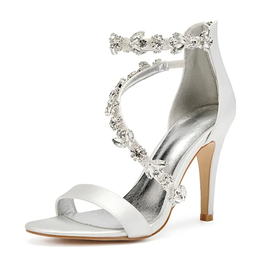 Funki Buys | Shoes | Women's Elegant Satin Crystal High Stiletto