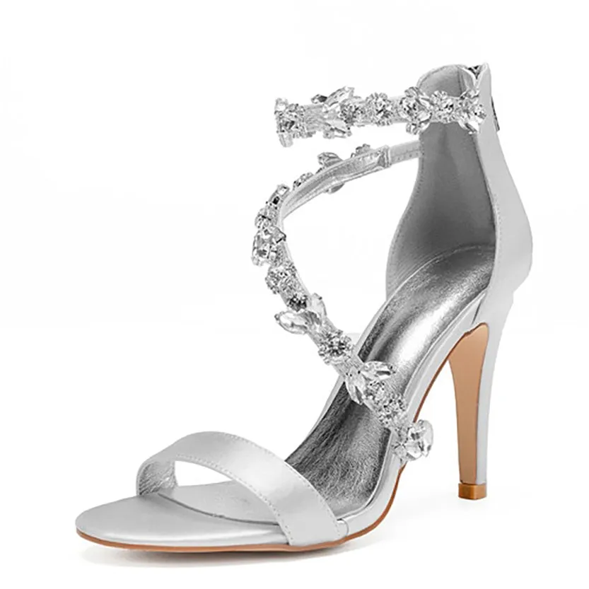 Funki Buys | Shoes | Women's Elegant Satin Crystal High Stiletto