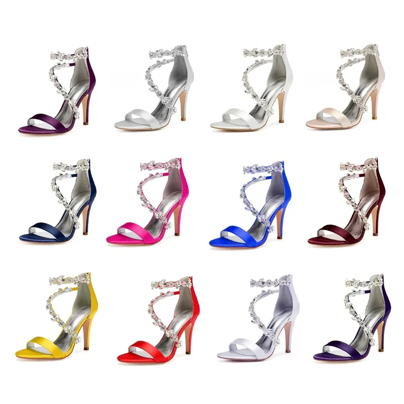 Funki Buys | Shoes | Women's Elegant Satin Crystal High Stiletto