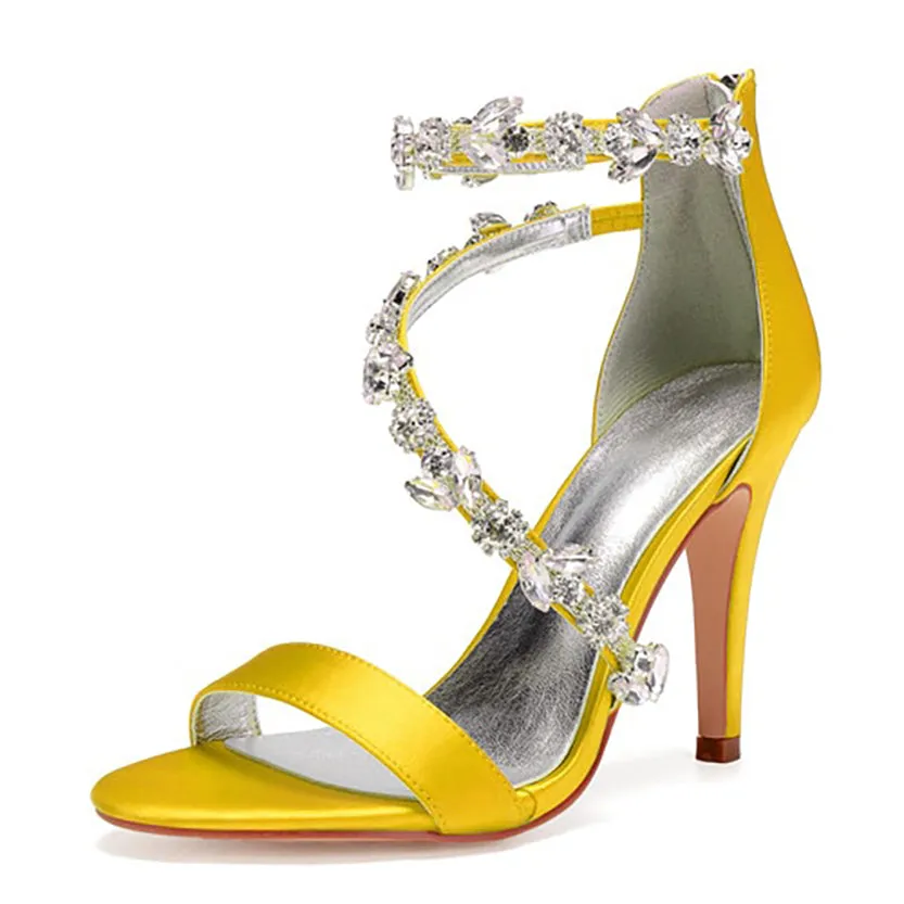 Funki Buys | Shoes | Women's Elegant Satin Crystal High Stiletto