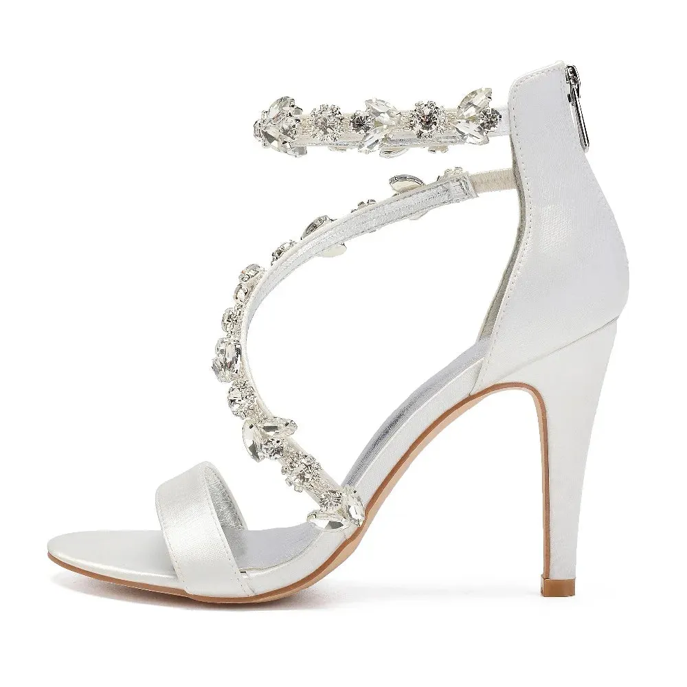 Funki Buys | Shoes | Women's Elegant Satin Crystal High Stiletto