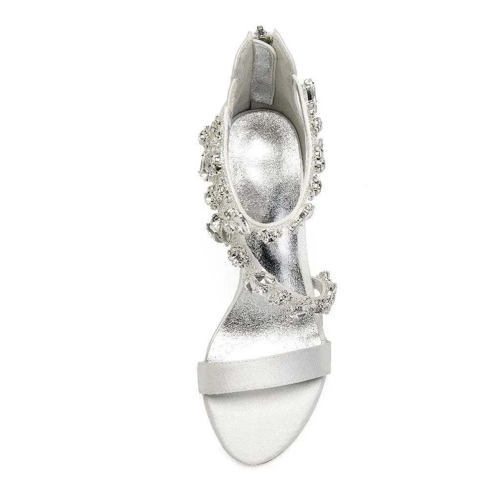 Funki Buys | Shoes | Women's Elegant Satin Crystal High Stiletto