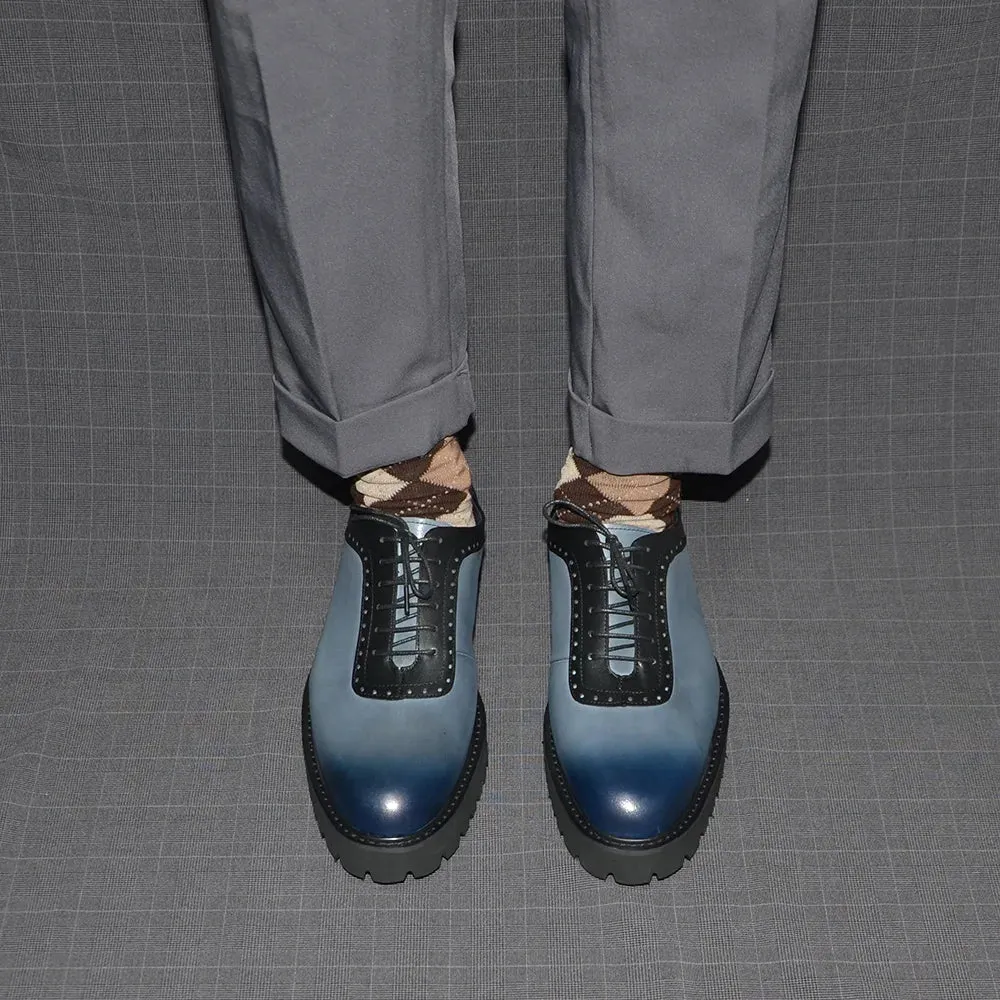 Genuine Leather Height Increasing Oxford Shoes
